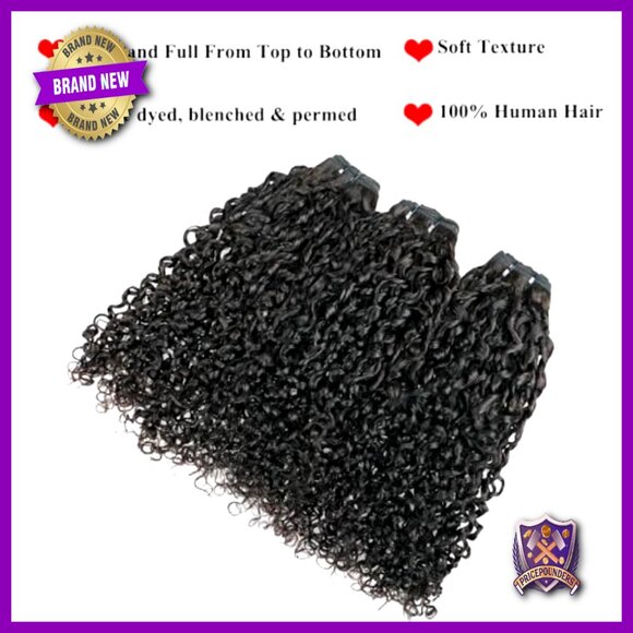 16 Inch Human Hair Extensions 100g Bundles Virgin Brazilian Curly Quick Weave